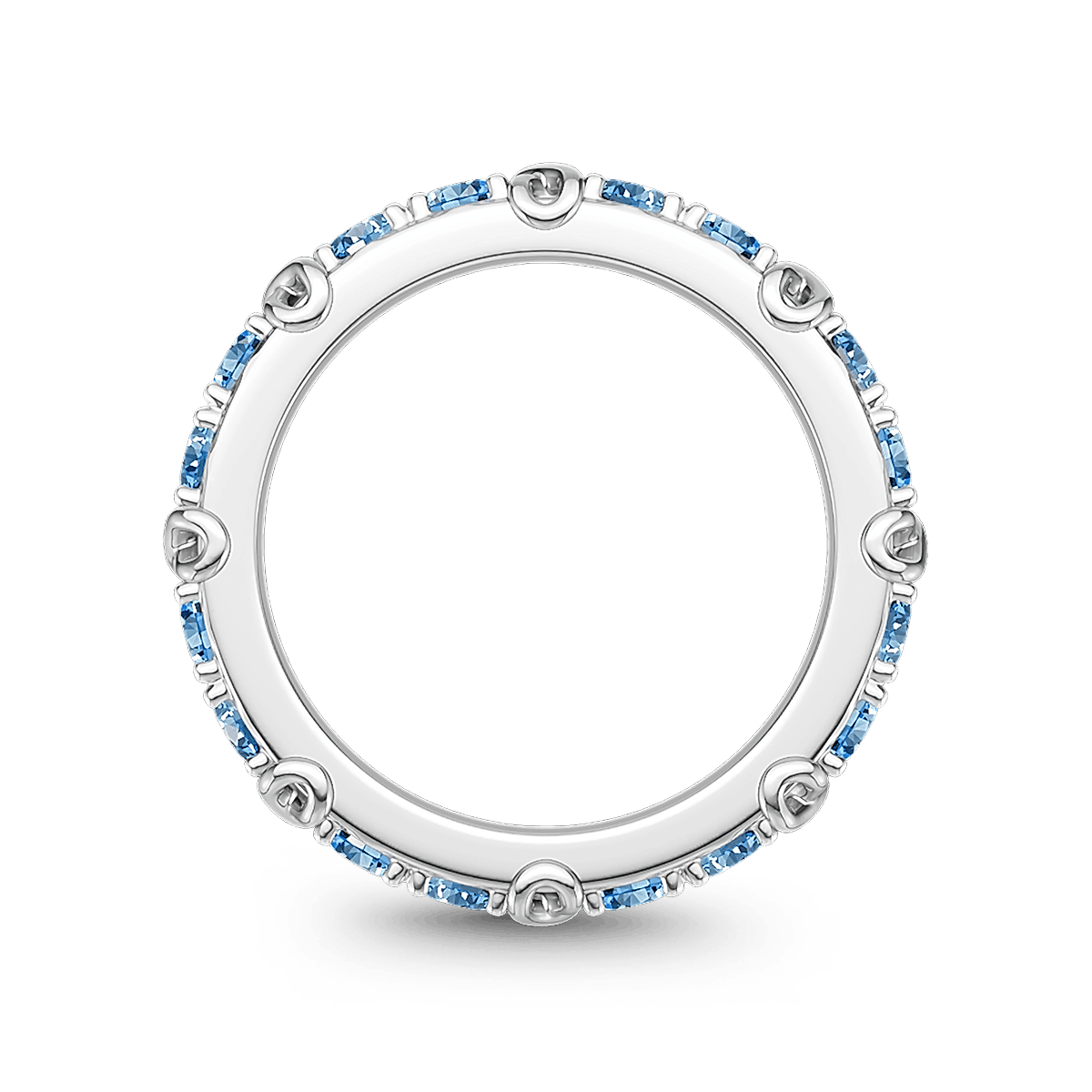 Gnoce  Infinity Symbol Round-cut Birthstone Engravable Ring Platinum-plated Silver Blend