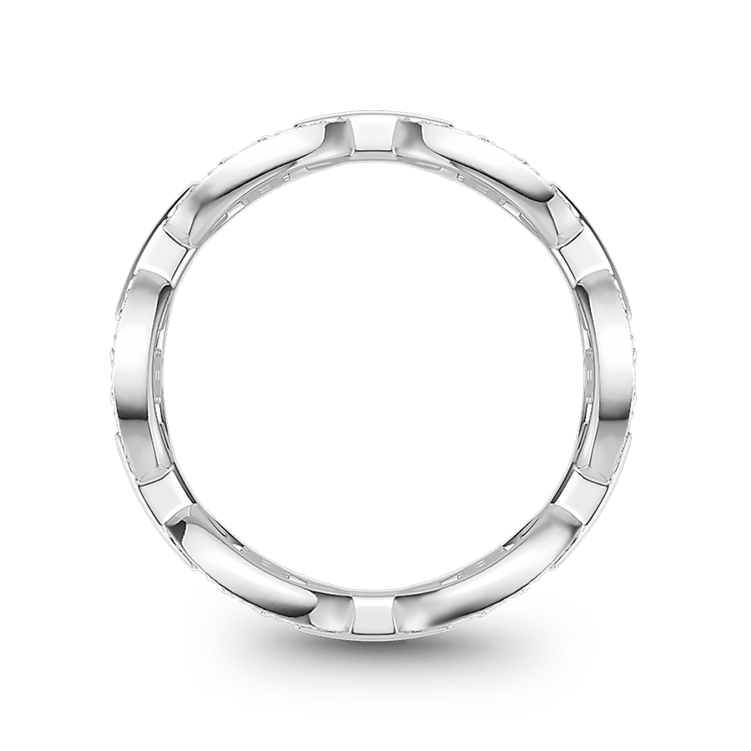 Gnoce  Interlocking Geometric Princess-cut Accent Ring Platinum-plated Silver Blend