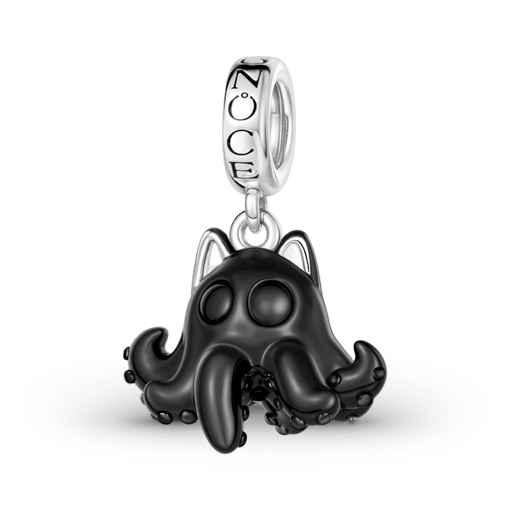 Gnoce  Cute Black Octopus Cat Charm