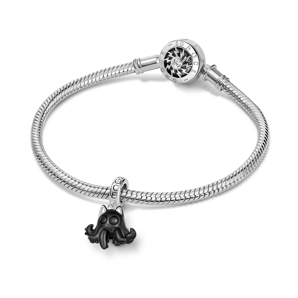 Gnoce  Cute Black Octopus Cat Charm