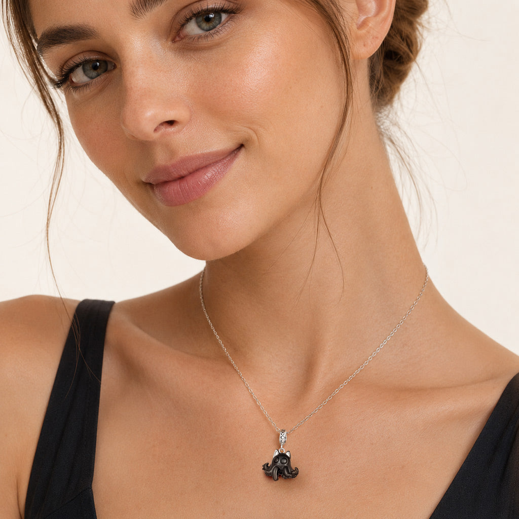 Gnoce  Cute Black Octopus Cat Charm