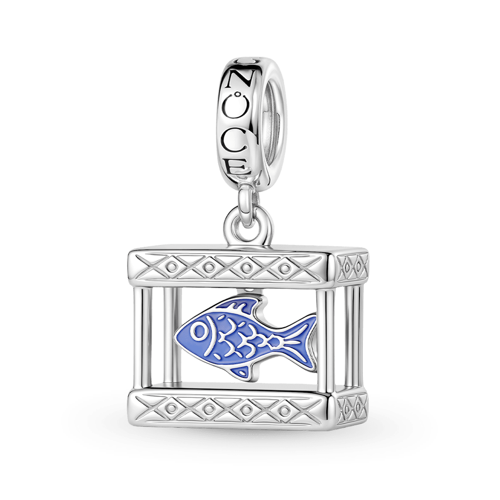 Gnoce  Fish Tank Charm Platinum-plated Silver Blend