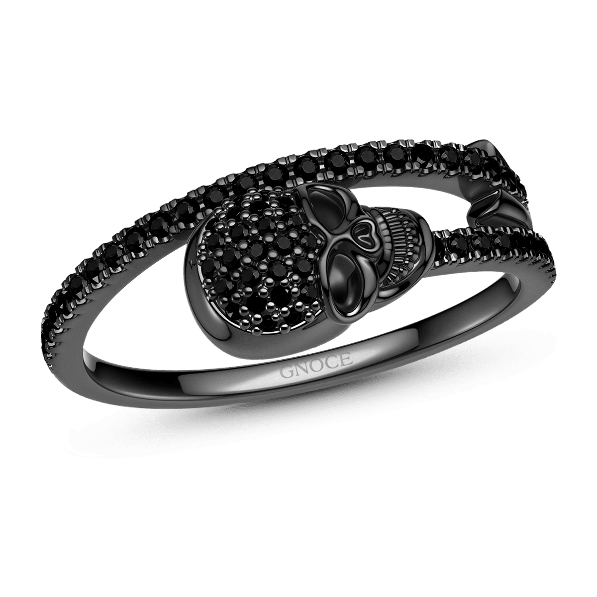 Gnoce  Gothic Skull Black Arrow Ring