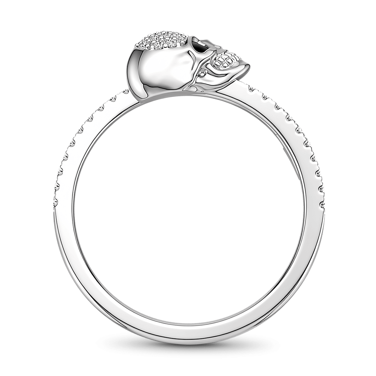 Gnoce  Gothic Skull Arrow Ring Platinum-plated Silver Blend