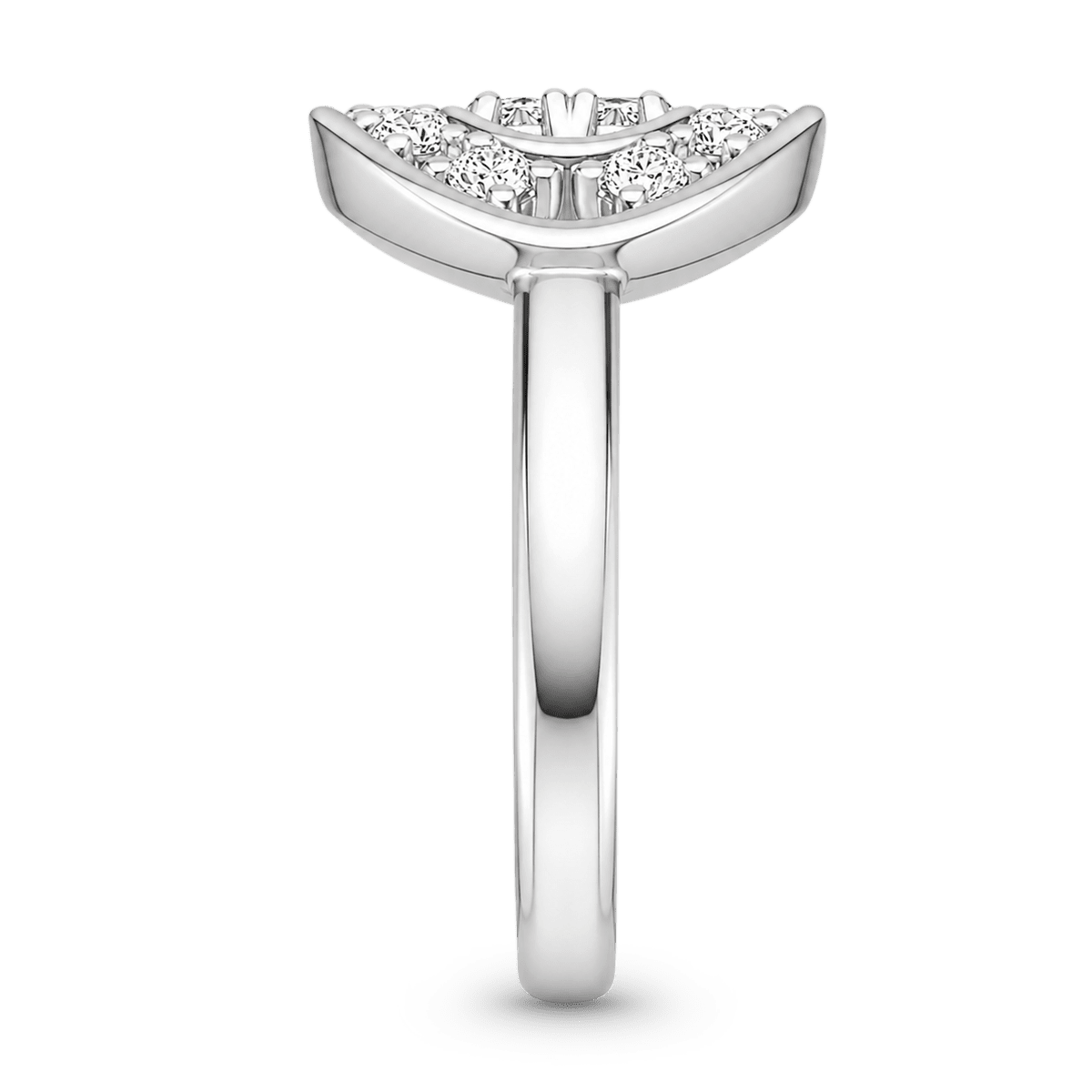 Gnoce  Oval Baguette & Round Cut Engagement Ring Platinum-plated Silver Blend