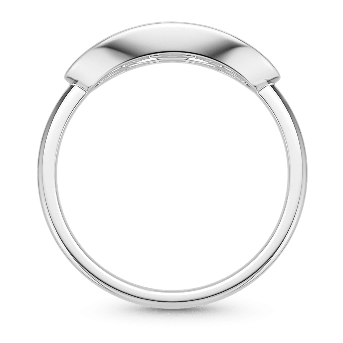 Gnoce  Oval Baguette & Round Cut Engagement Ring Platinum-plated Silver Blend