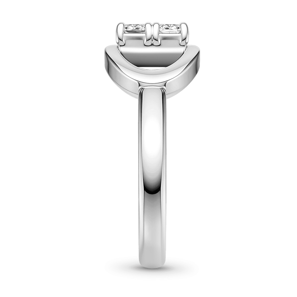 Gnoce  Double D Ring Platinum-plated Silver Blend