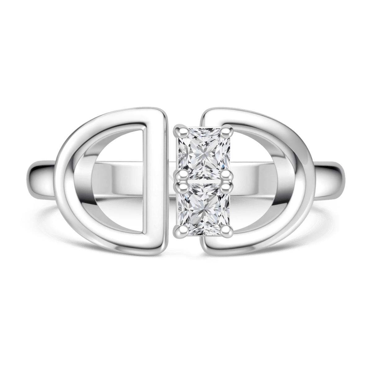 Gnoce  Double D Ring Platinum-plated Silver Blend