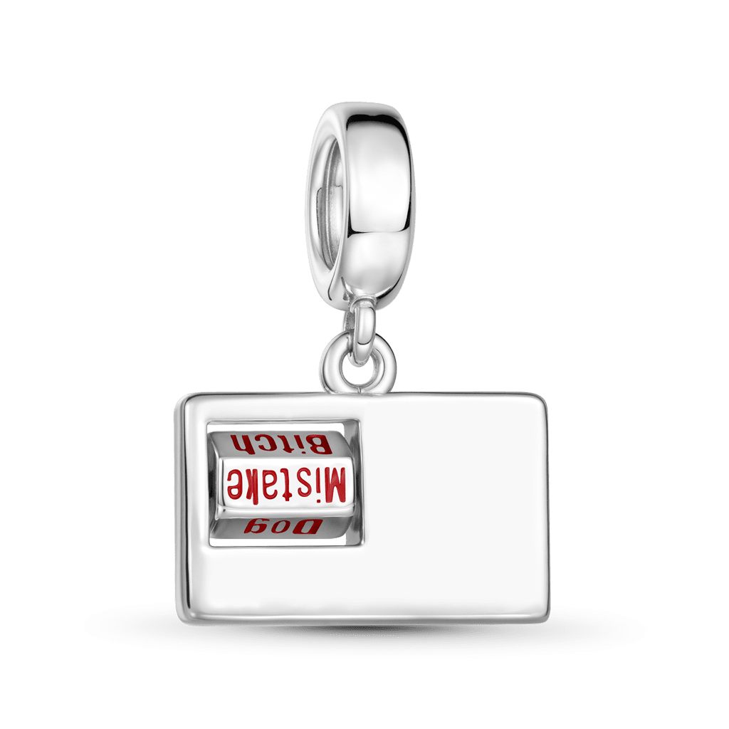 Gnoce  Custom ID Card Charm Platinum-plated Silver Blend