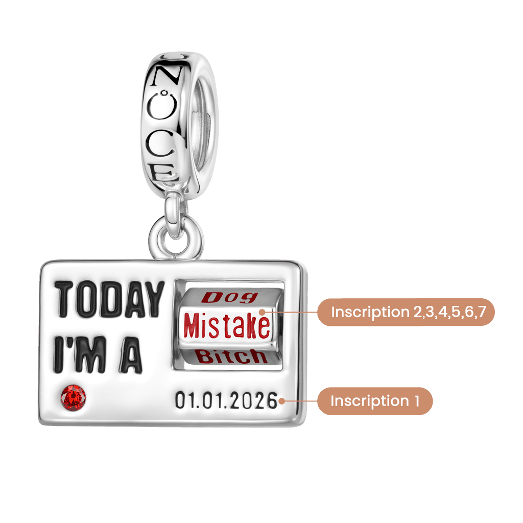 Gnoce  Custom ID Card Charm Platinum-plated Silver Blend