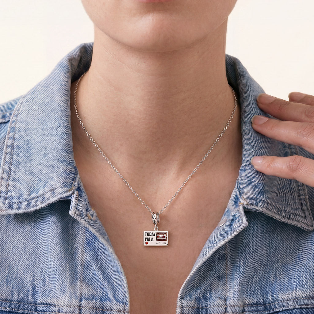 Gnoce  Custom ID Card Charm Platinum-plated Silver Blend