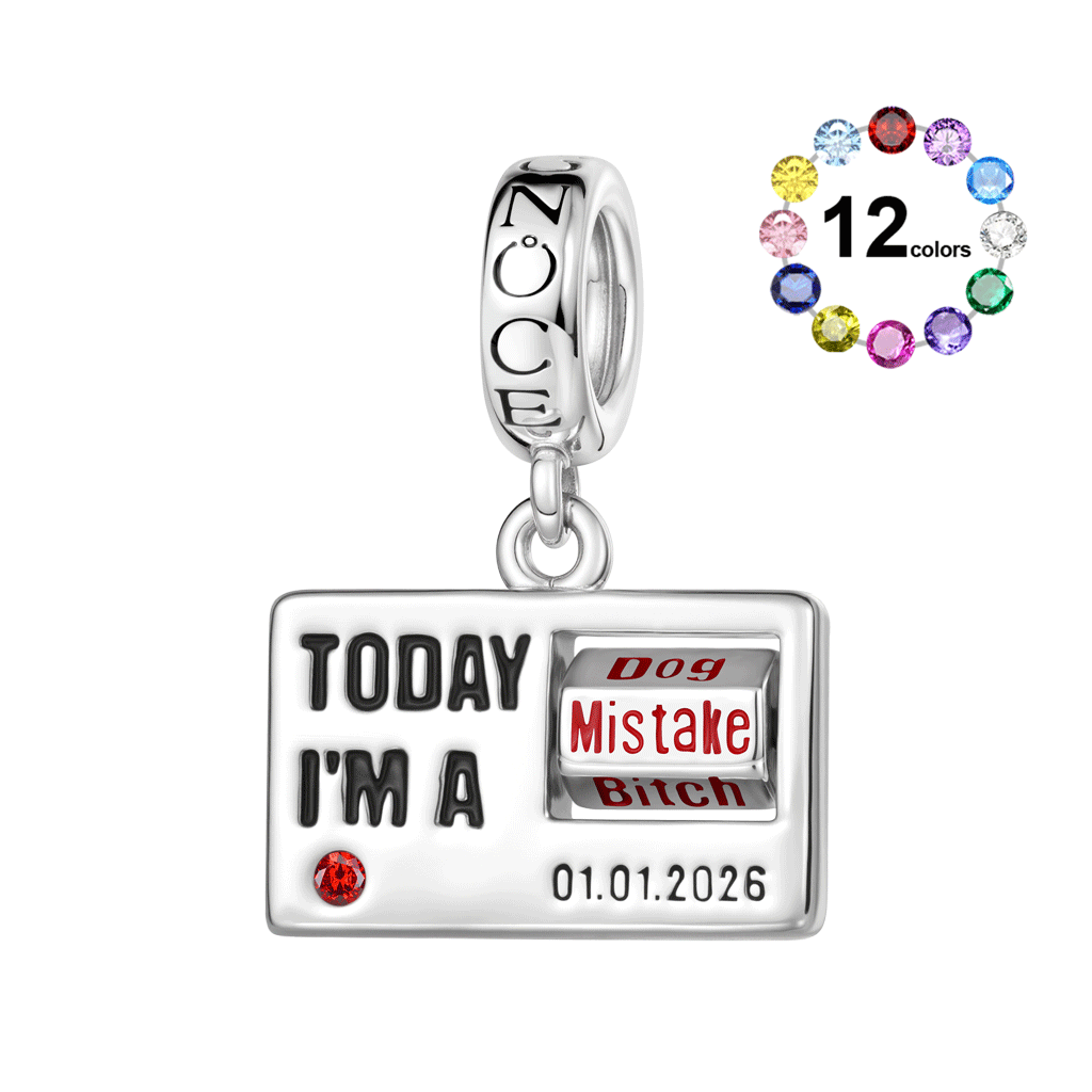 Gnoce  Custom ID Card Charm Platinum-plated Silver Blend