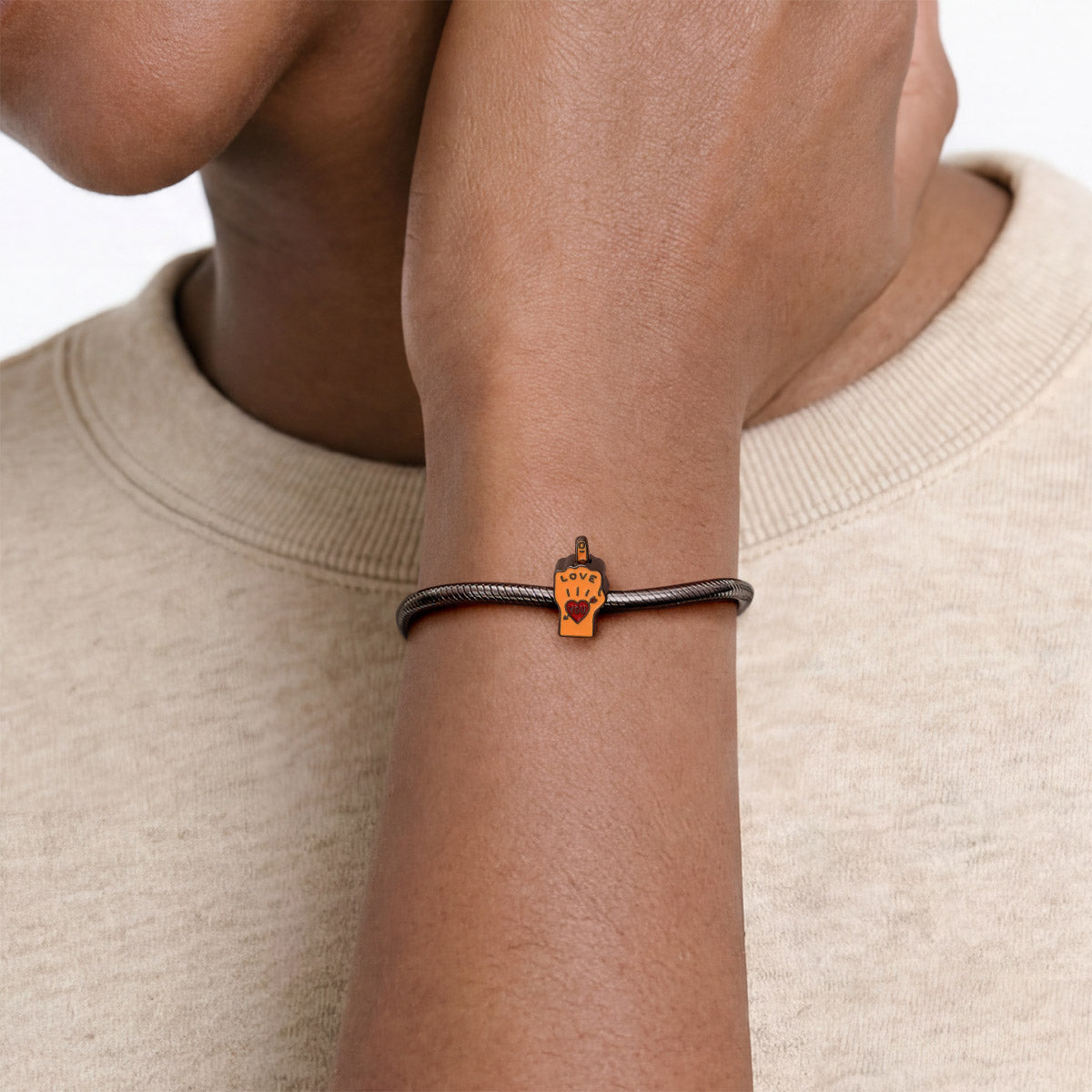 Gnoce  Middle Finger Gesture "LOVE YOU" Charm