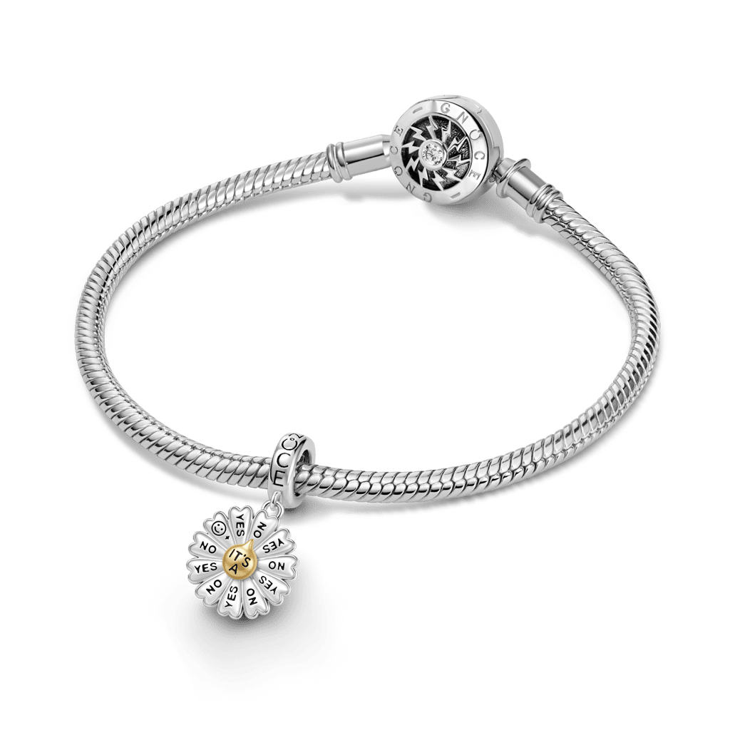 Gnoce  Daisy Decision Charm Platinum-plated Silver Blend