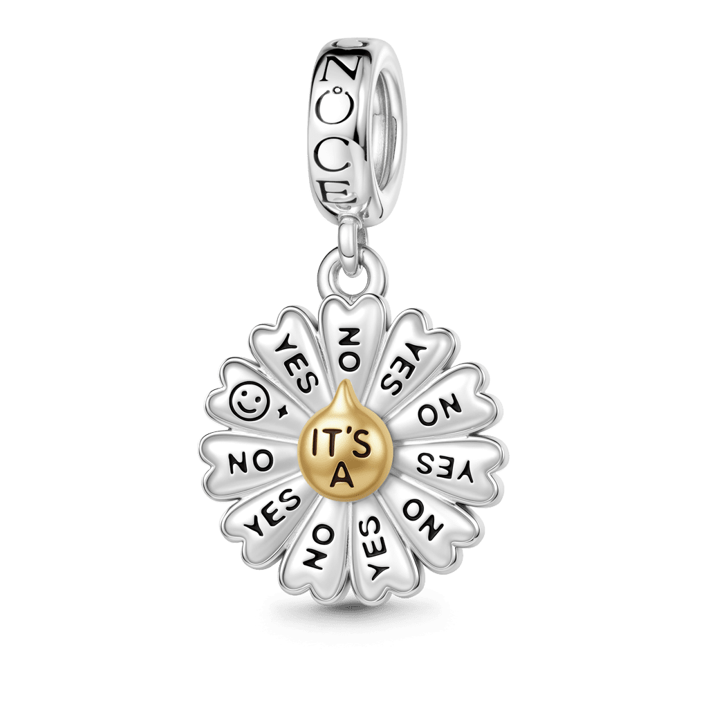 Gnoce  Daisy Decision Charm Platinum-plated Silver Blend