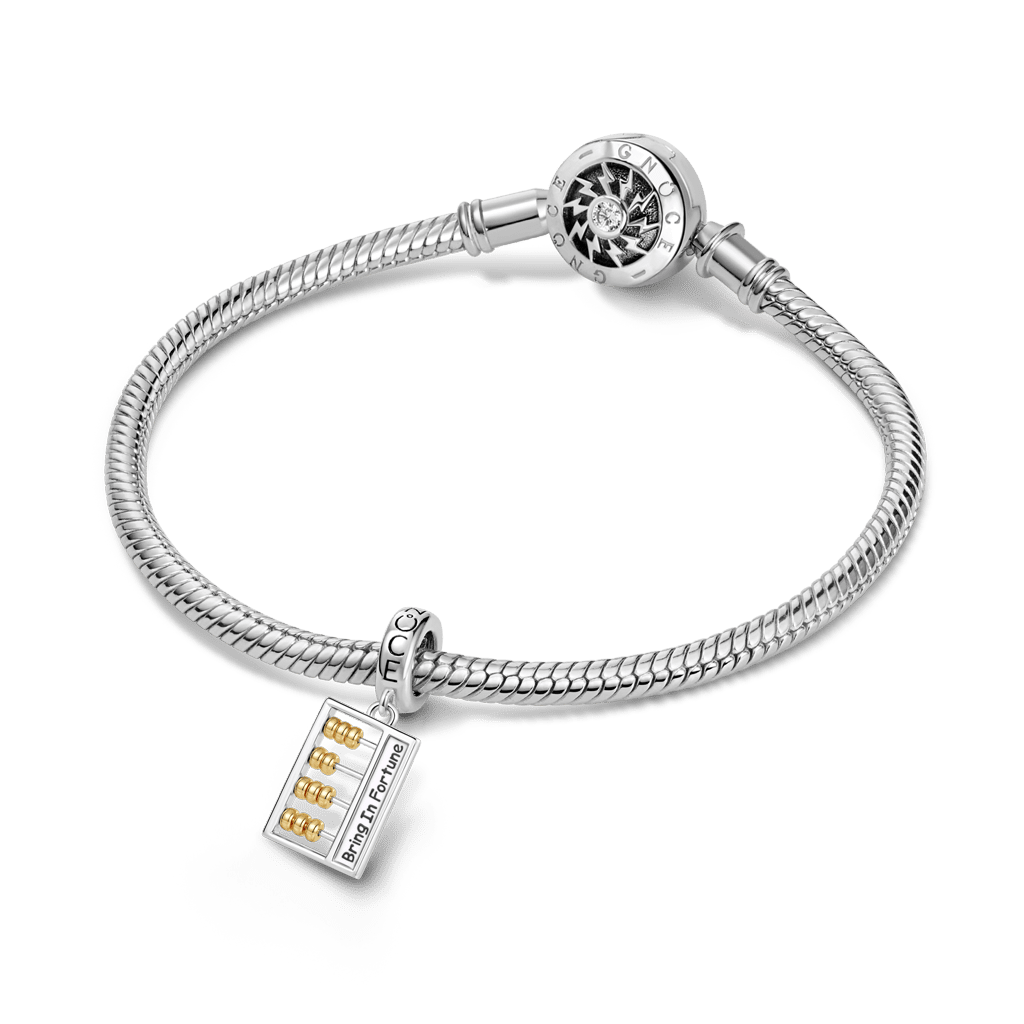 Gnoce  Abacus Charm Platinum-plated Silver Blend