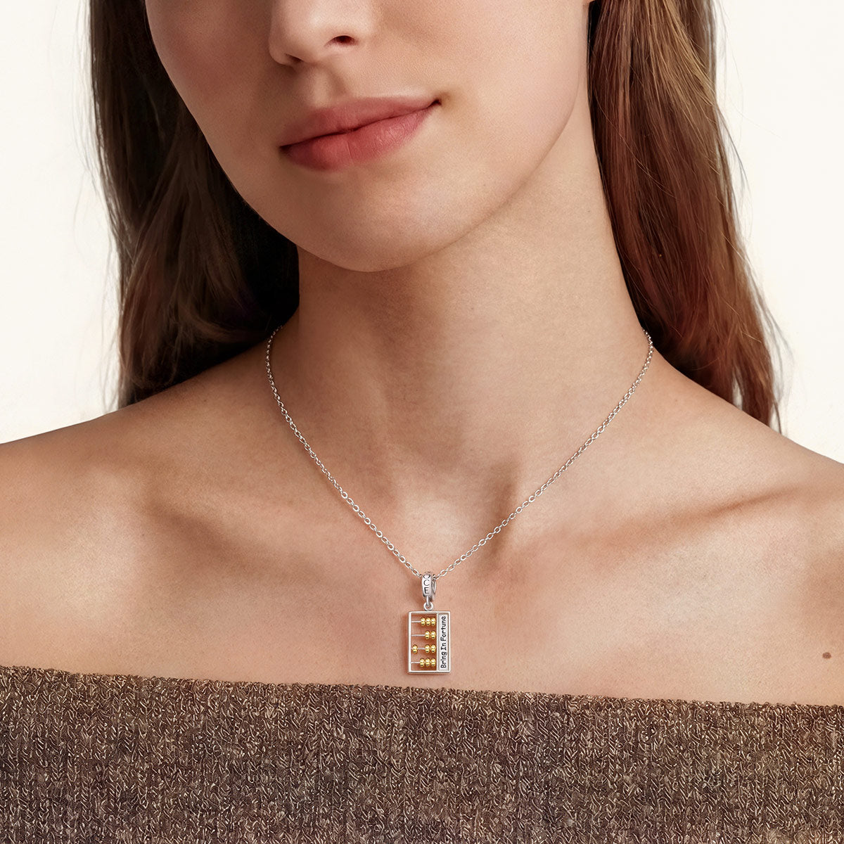 Gnoce  Abacus Charm Platinum-plated Silver Blend