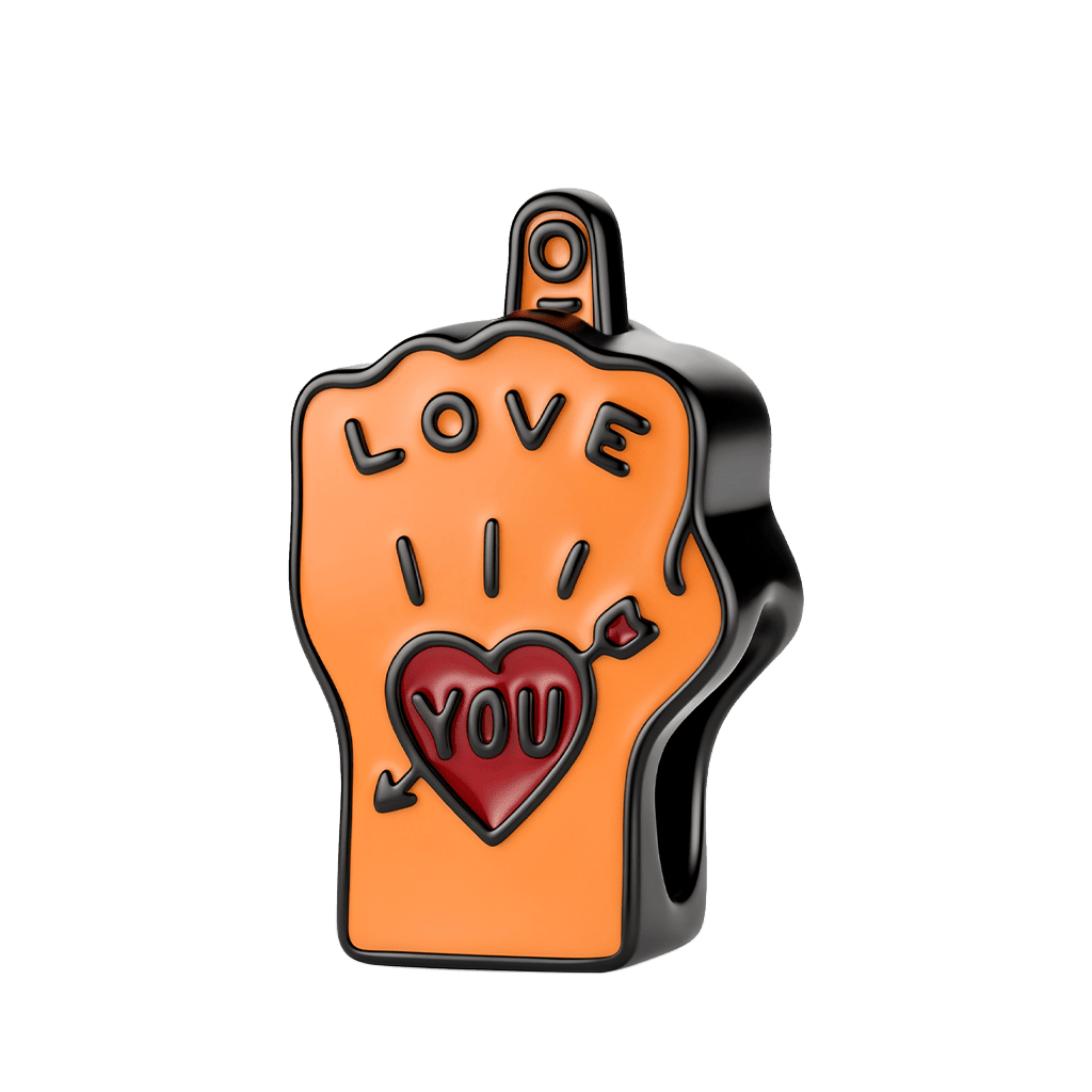 Gnoce  Middle Finger Gesture "LOVE YOU" Charm