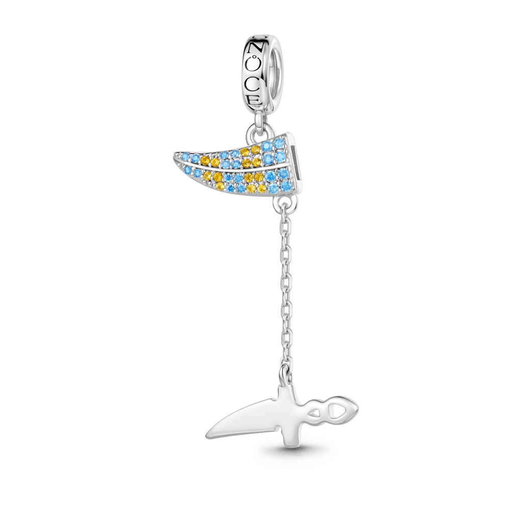 Gnoce  Khanjar Dagge Charm Platinum-plated Silver Blend