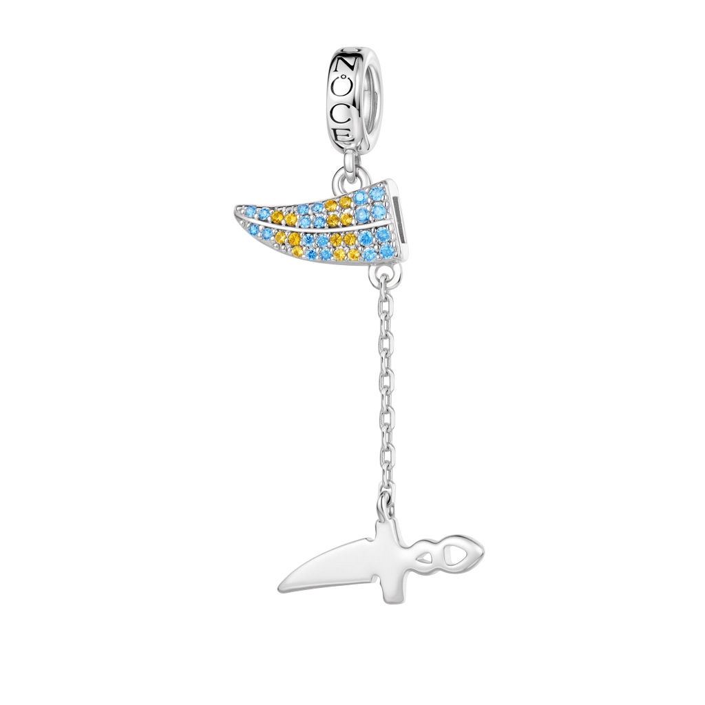 Gnoce  Khanjar Dagge Charm Platinum-plated Silver Blend