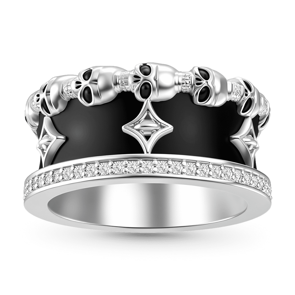Gnoce  Skull Gothic Skeleton Motif Ring Platinum-plated Silver Blend