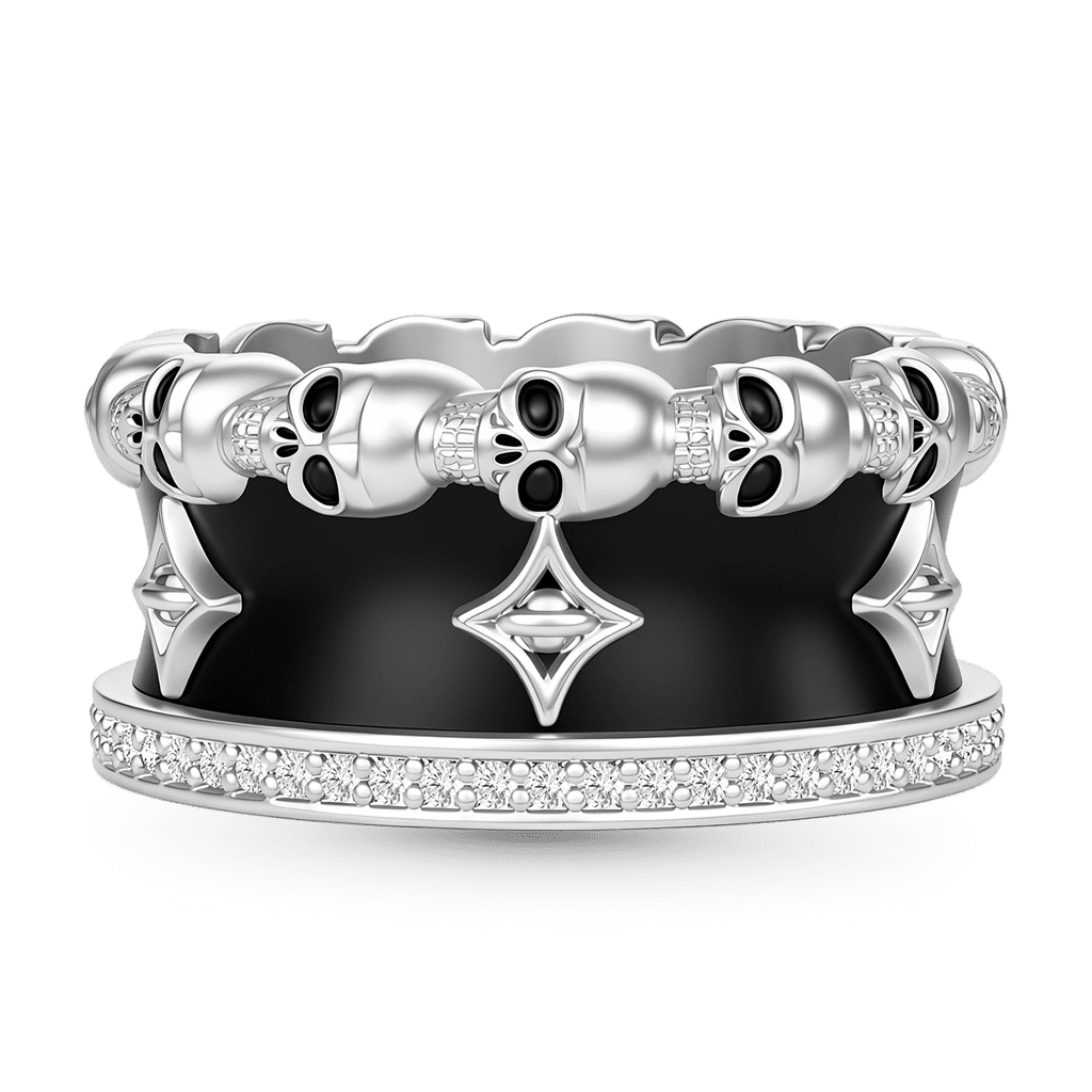 Gnoce  Skull Gothic Skeleton Motif Ring Platinum-plated Silver Blend