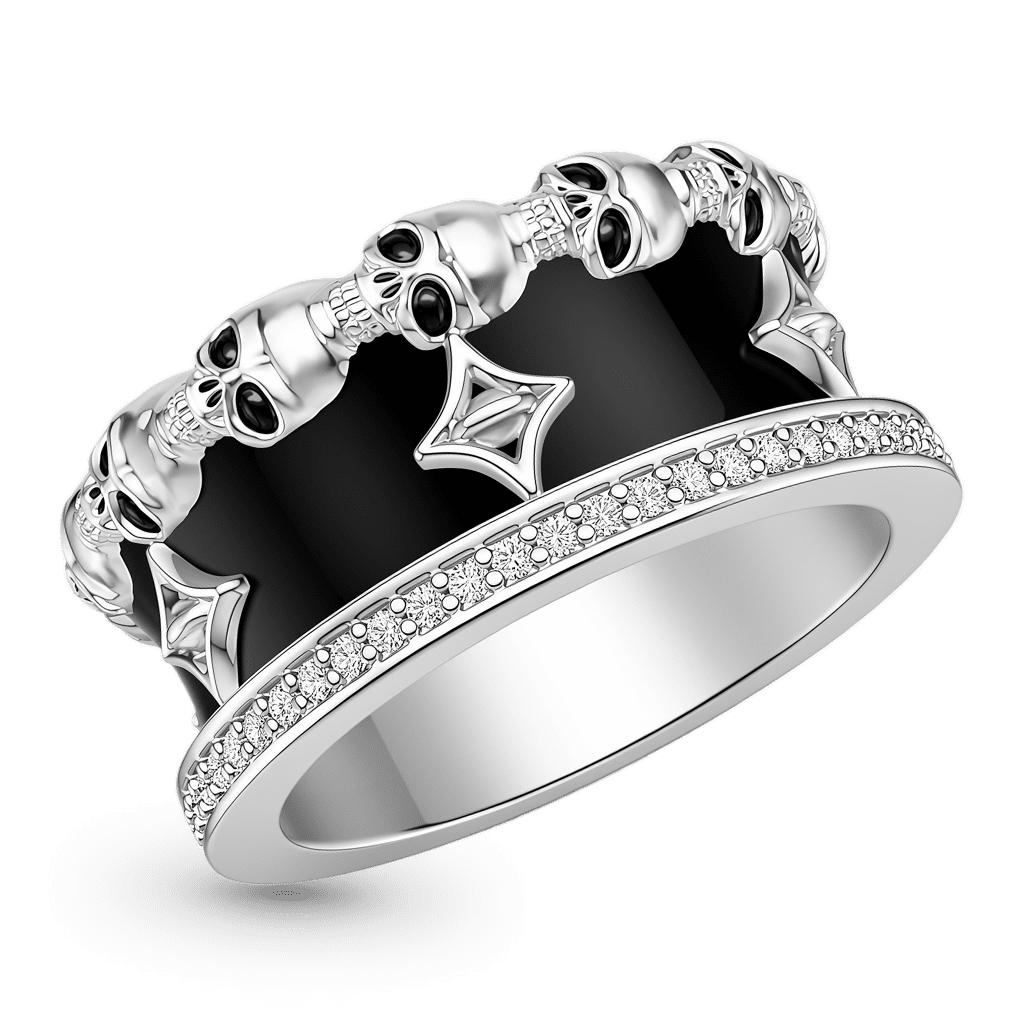 Gnoce  Skull Gothic Skeleton Motif Ring Platinum-plated Silver Blend