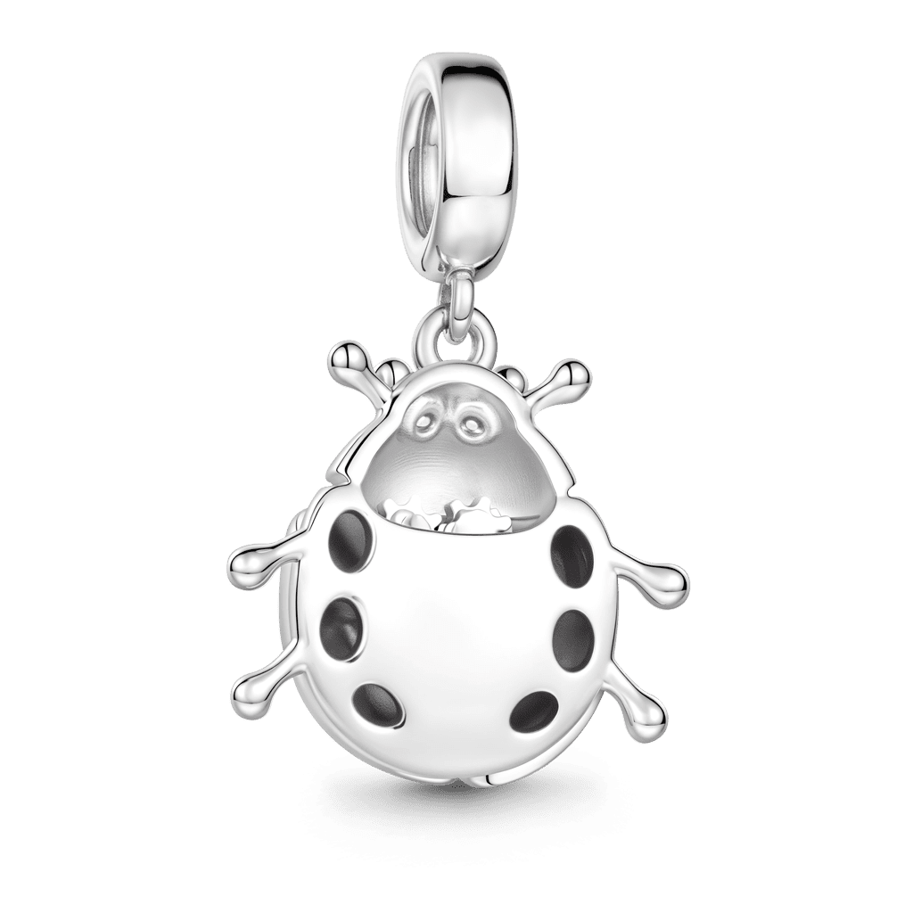 Gnoce  Glow-in-the-Dark Beetle Birthstone Charm Platinum-plated Silver Blend