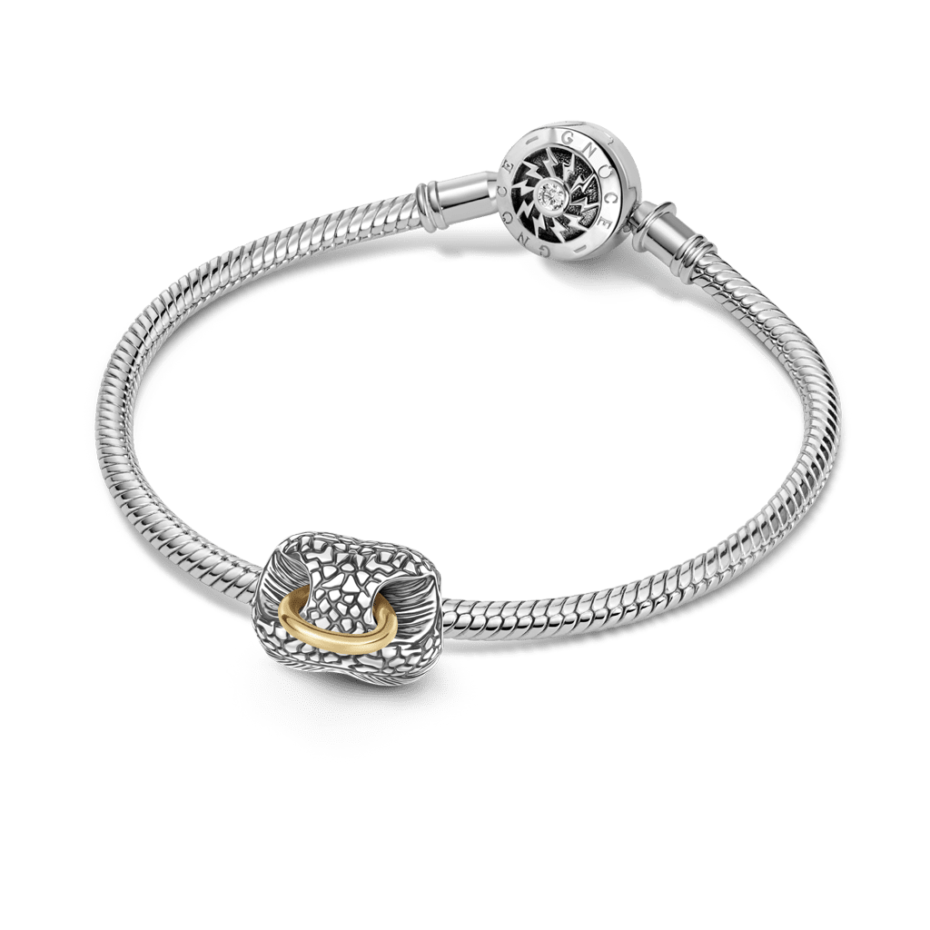 Gnoce  Bull Nose Ring Engravable Charm Platinum-plated Silver Blend