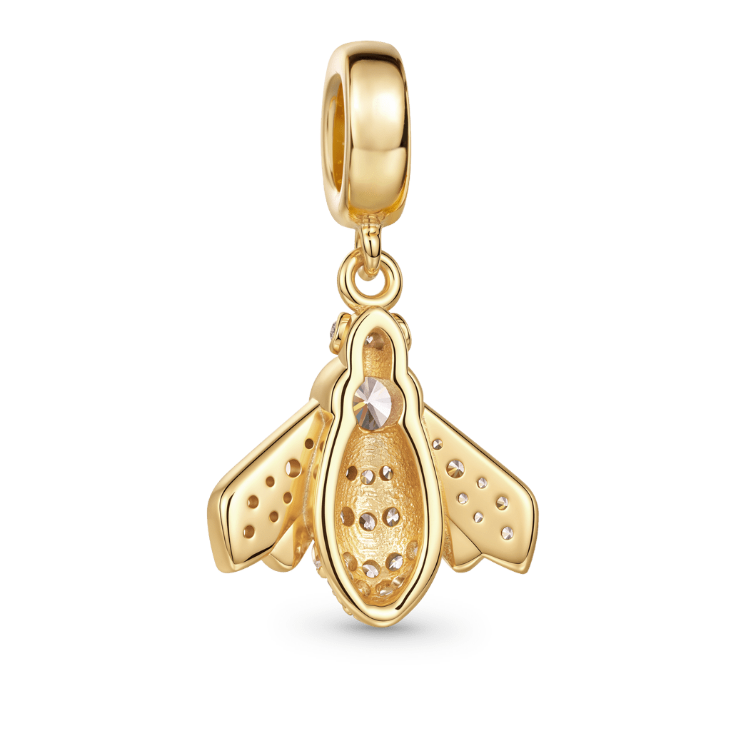 Gnoce  Bee Birthstone Charm Platinum-plated Silver Blend