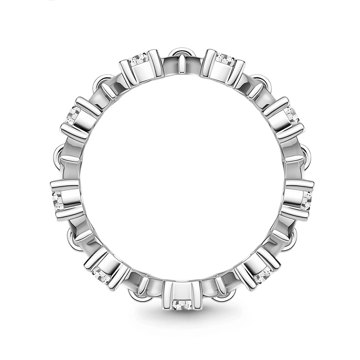 Gnoce  Hollow Square Pattern Ring Platinum-plated Silver Blend