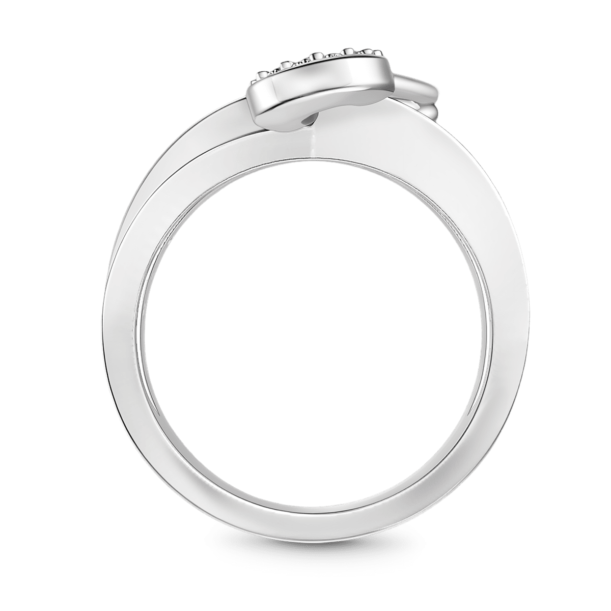 Gnoce  Safety Pin Interlocking Bands Ring Platinum-plated Silver Blend