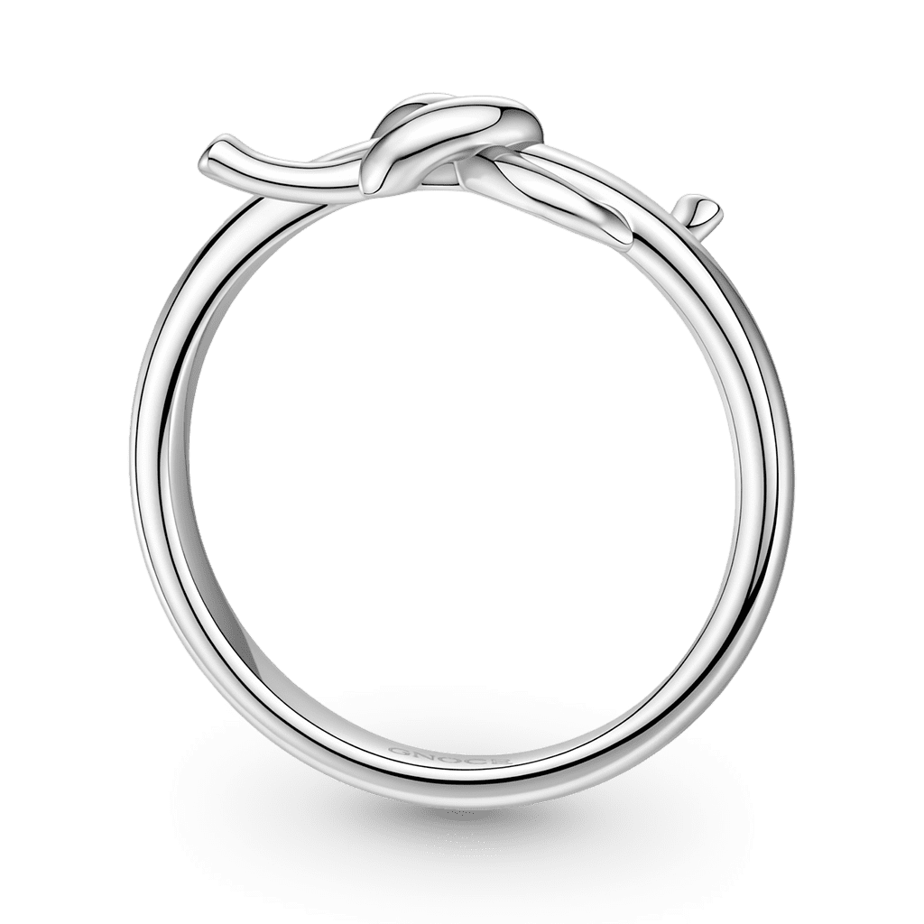 Gnoce  Elegant Knot Design Ring Platinum-plated Silver Blend
