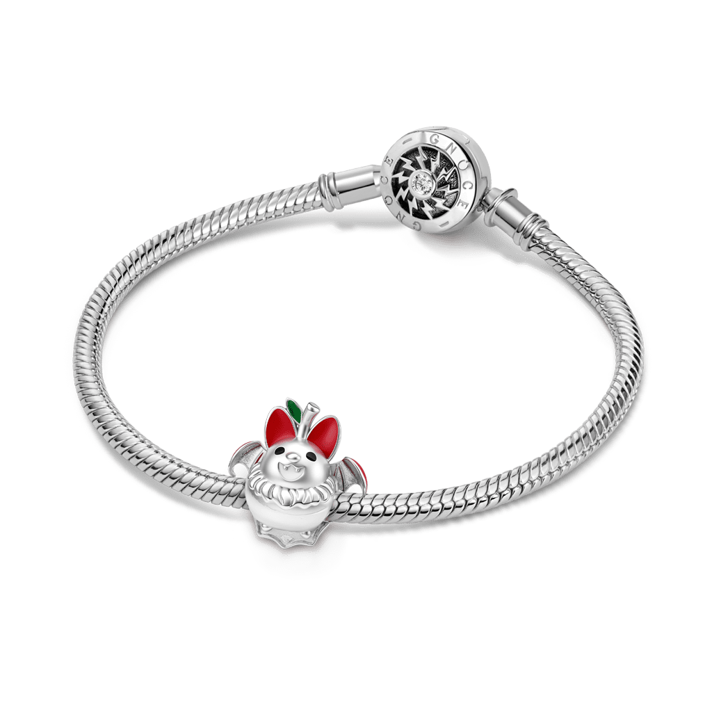 Gnoce  Apple Bat Charm Platinum-plated Silver Blend
