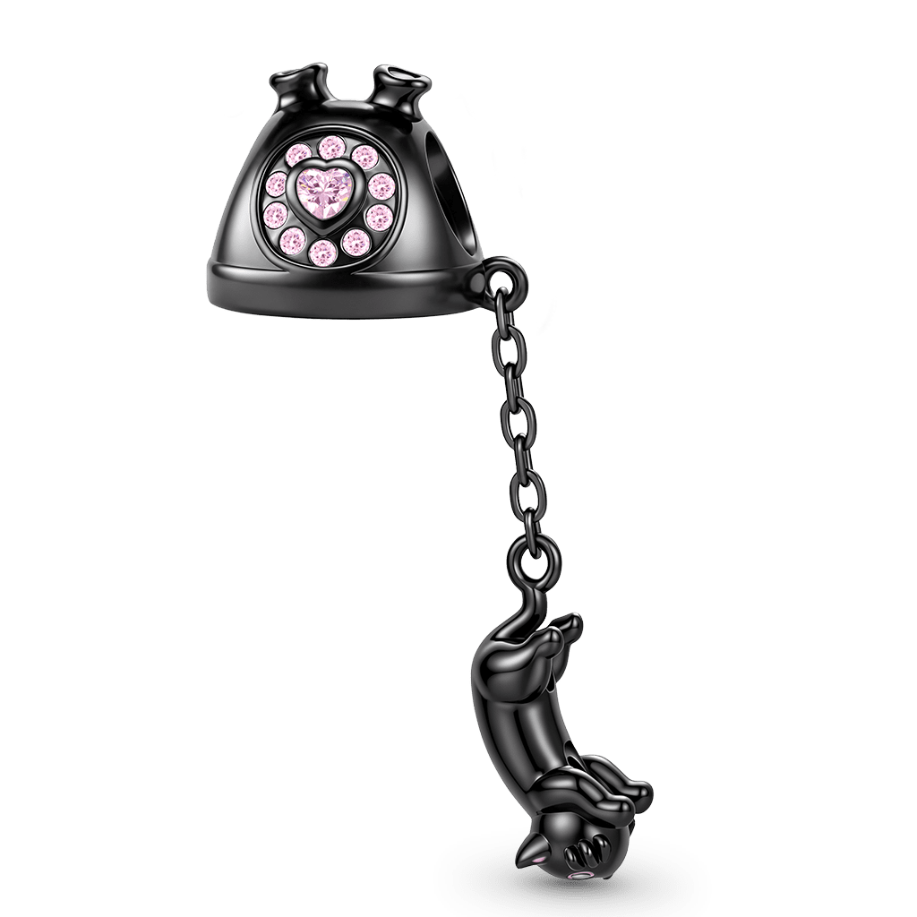 Gnoce  Black Cat Telephone Removable Charm