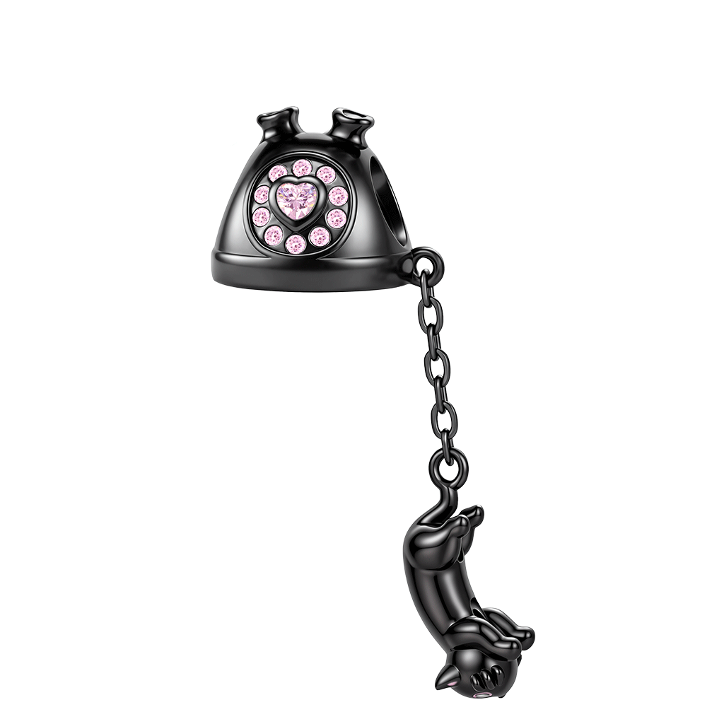 Gnoce  Black Cat Telephone Removable Charm