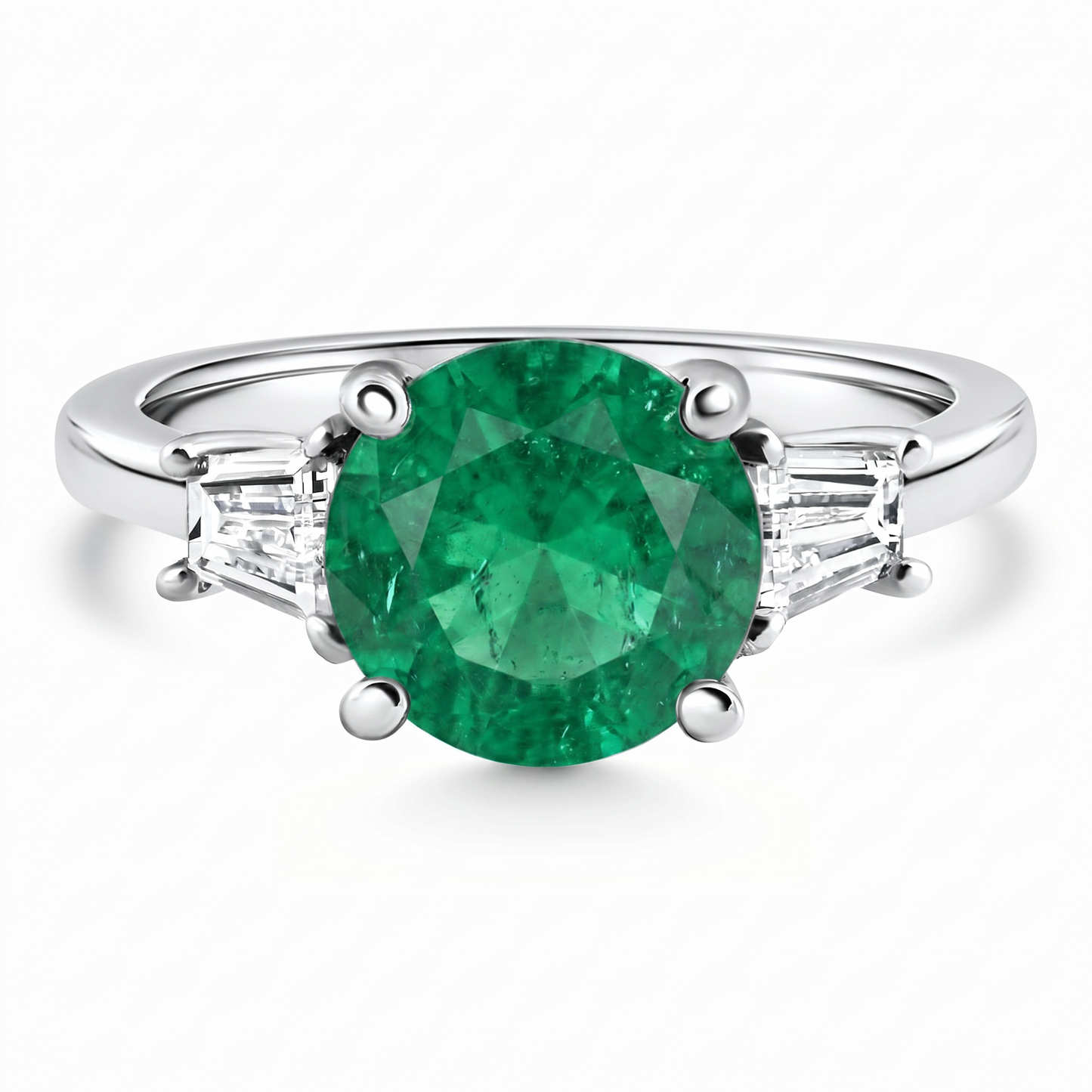 3Ct Emerald & Diamond Engagement Anniversary Ring Gold Lab Grown