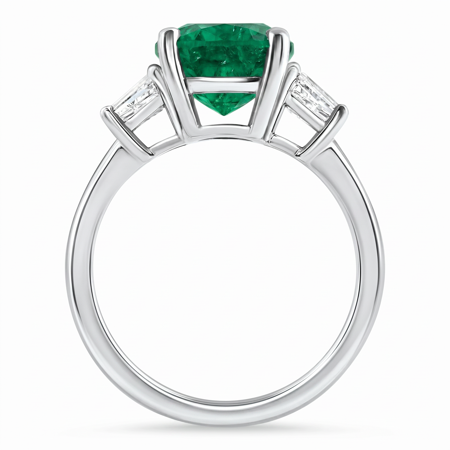 3Ct Emerald & Diamond Engagement Anniversary Ring Gold Lab Grown