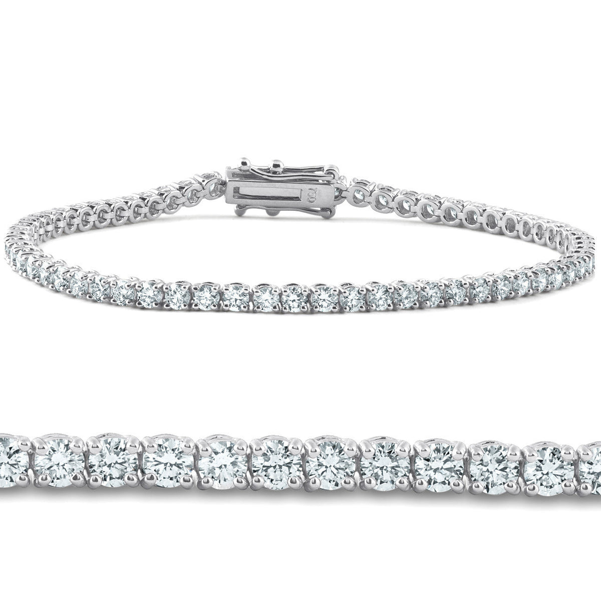 2 - 20Ct Diamond Tennis Bracelet 7" 14k Gold Lab Grown