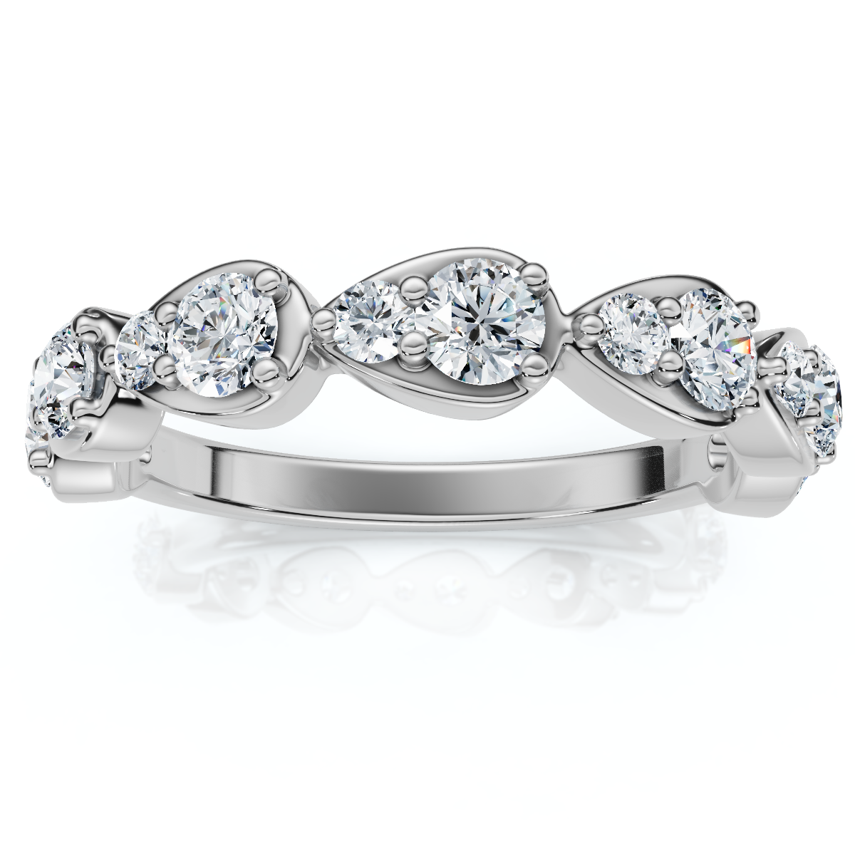 5/8Ct Pearla Diamond Stackable Wedding Band 10k Gold