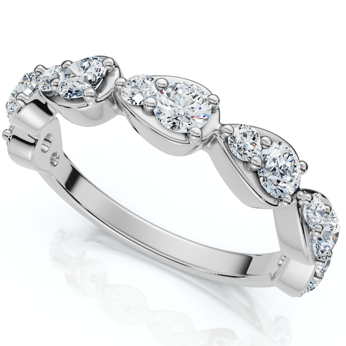 5/8Ct Pearla Diamond Stackable Wedding Band 10k Gold