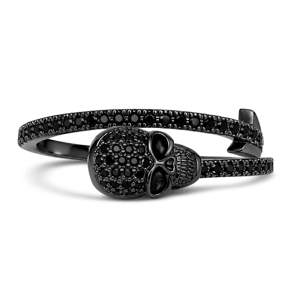 Gnoce  Gothic Skull Black Arrow Ring