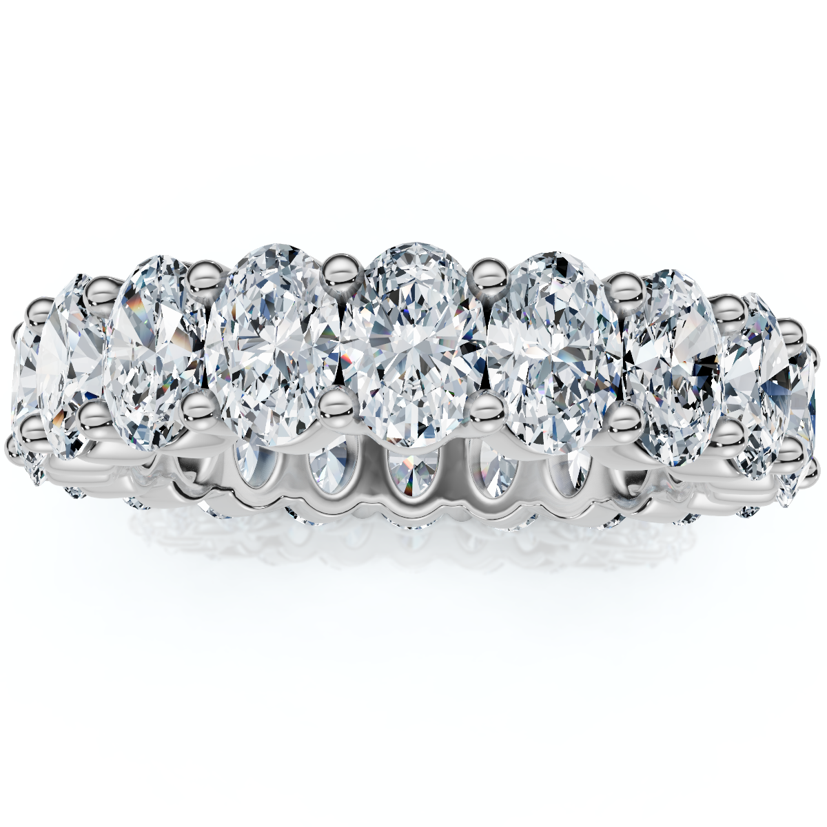 3.6Ct Oval Diamond Eternity Wedding Ring 14k Gold Lab Grown