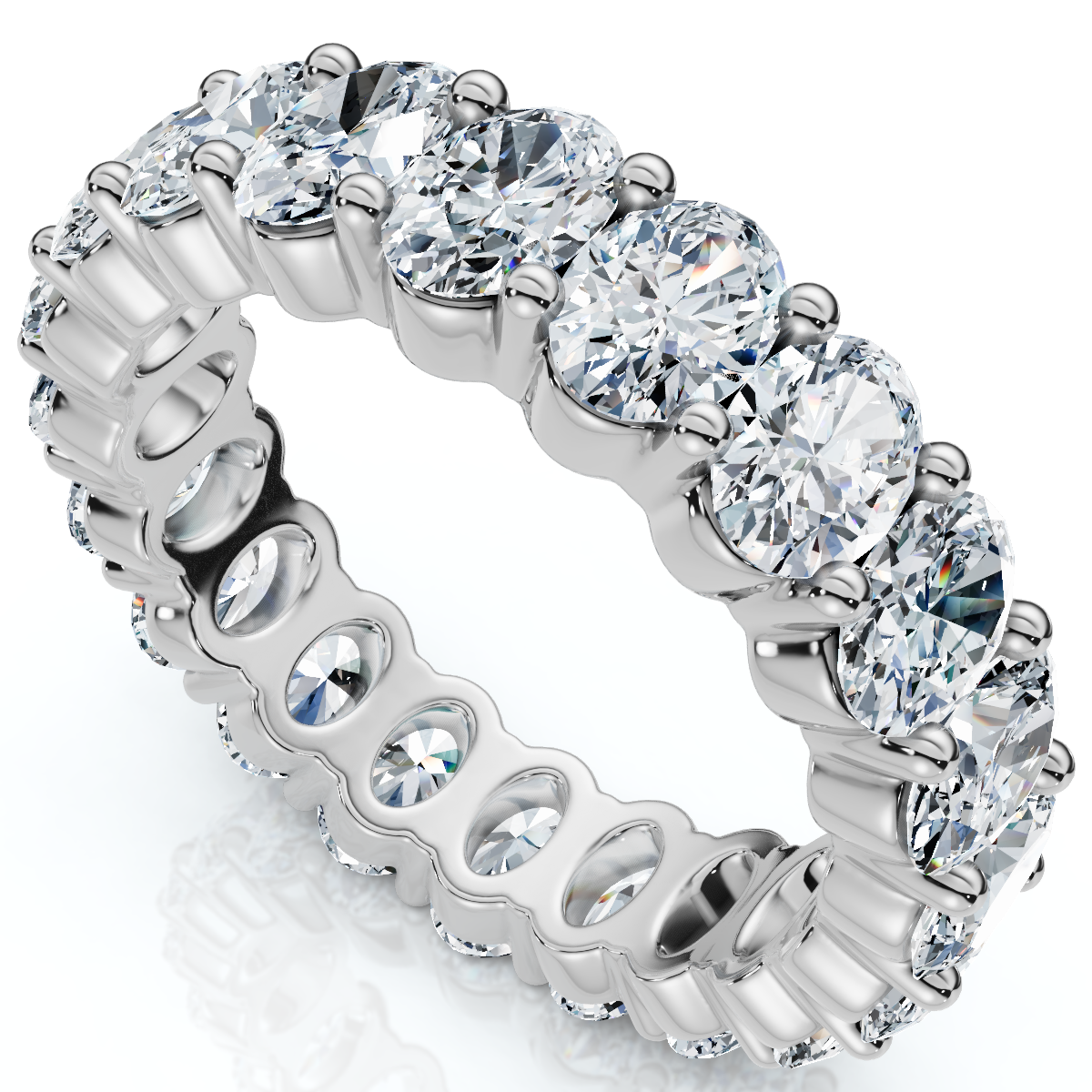 3.6Ct Oval Diamond Eternity Wedding Ring 14k Gold Lab Grown