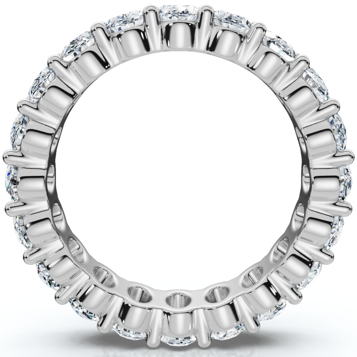 3.6Ct Oval Diamond Eternity Wedding Ring 14k Gold Lab Grown