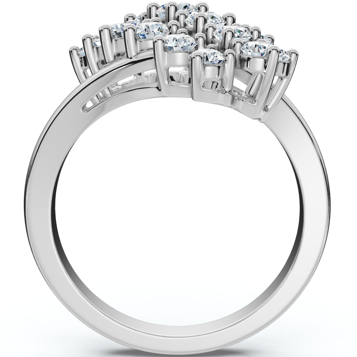 Astra 1Ct Diamond Cluster Cocktail Waterfall Fashion Ring 10K Gold Lab Grown