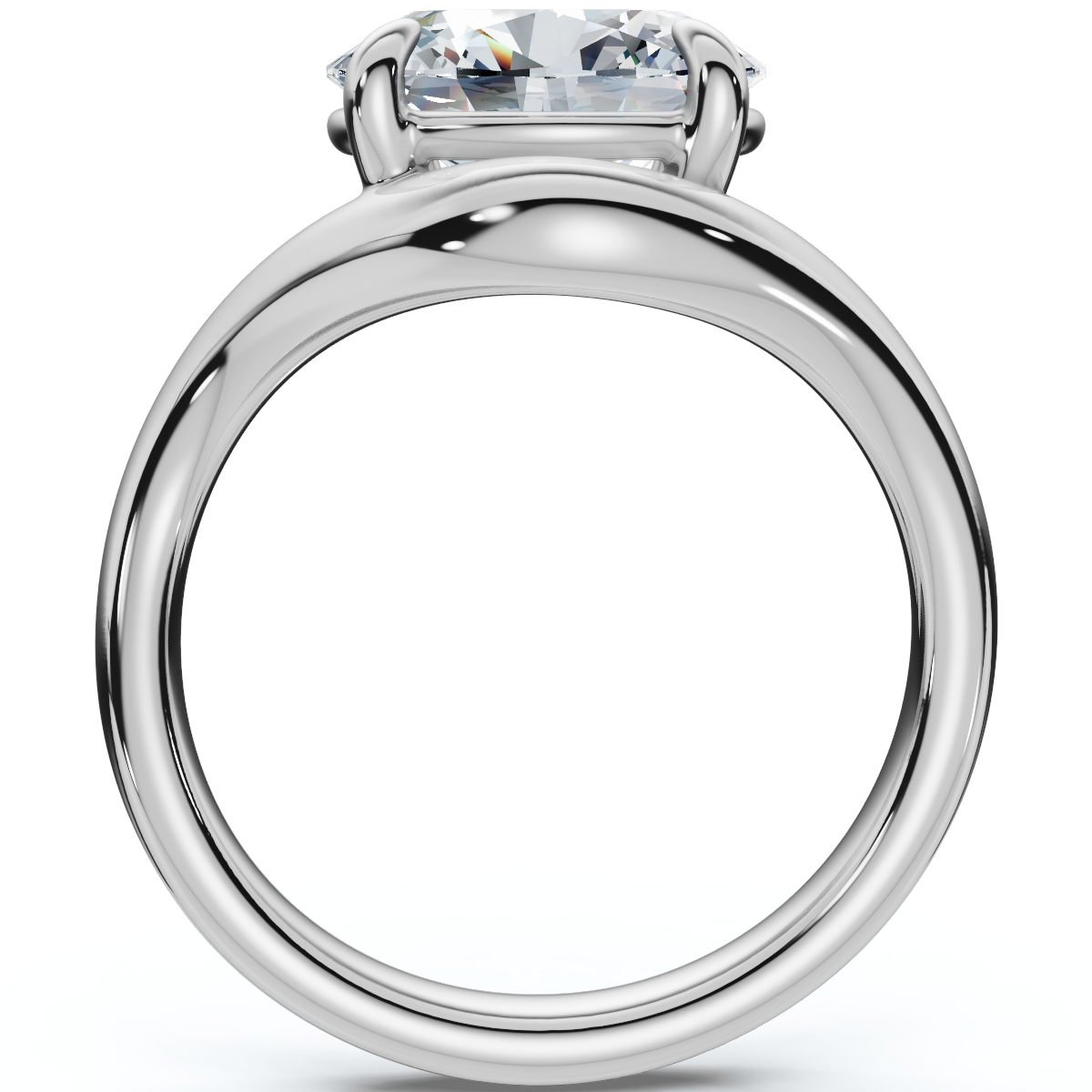 1Ct Oval Silhouette East West Diamond Engagement Ring 14k Gold Lab Grown