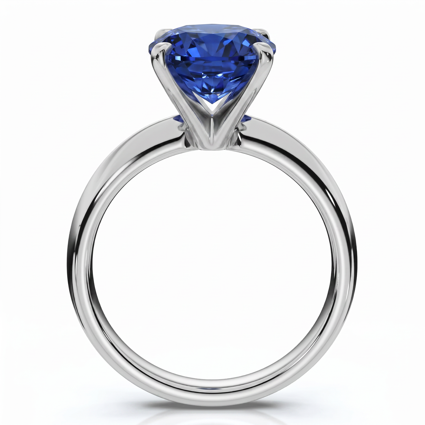 Certified 3.86Ct Blue Sapphire Elongated Cushion Engagement Ring Gold Lab Grown