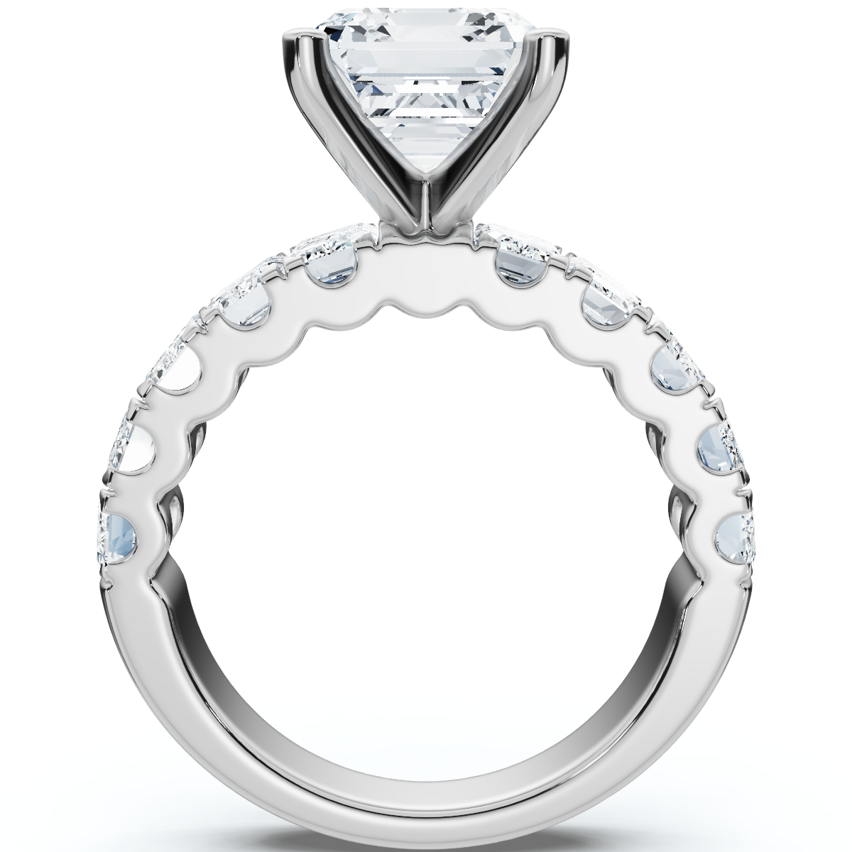 Certified Elara 5.5Ct Asscher & Emerald Diamond Engagement 14k Gold Lab Grown