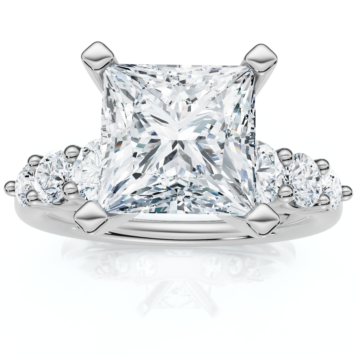 Certified Aurea 2 2/3Ct Princess Diamond Engagement Ring 14k Gold Lab Grown
